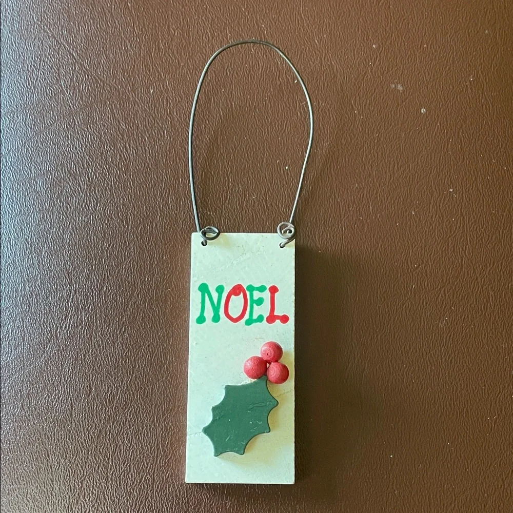 Festive Noel Hanging Ornament - Multicolored
